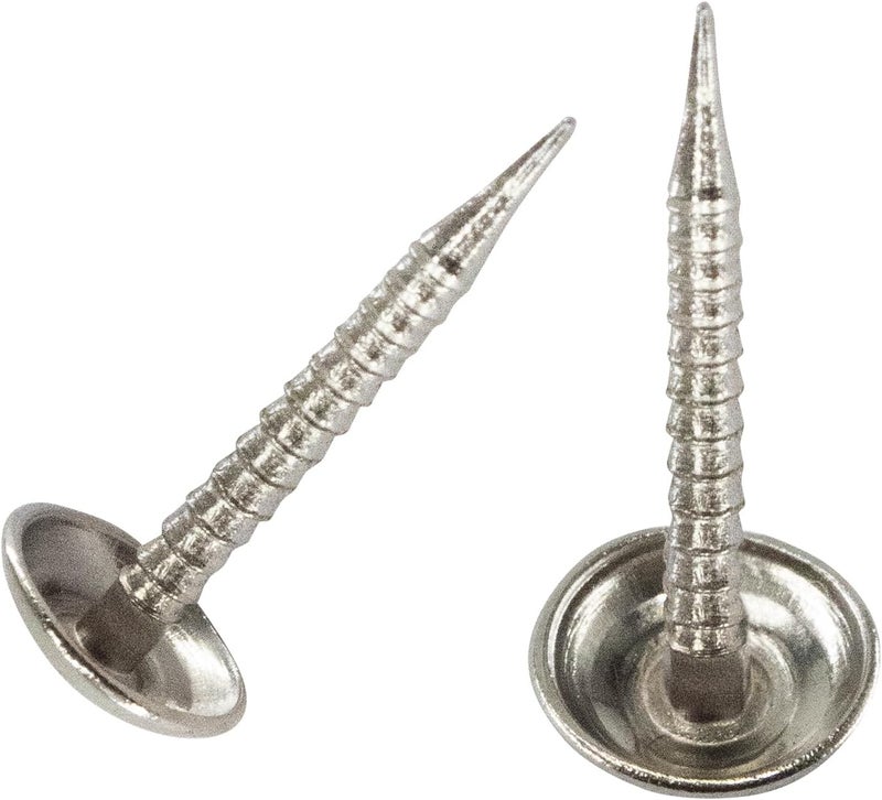 AUXBC 100 PCS Mini Upholstery Nails, 4/5" Decorative Furniture Tacks, Round Head Furniture Thumb Pushpins DIY Tacks with Threaded Leg for Sofa Bed Message Board Photo Walls, Silver - Image 1